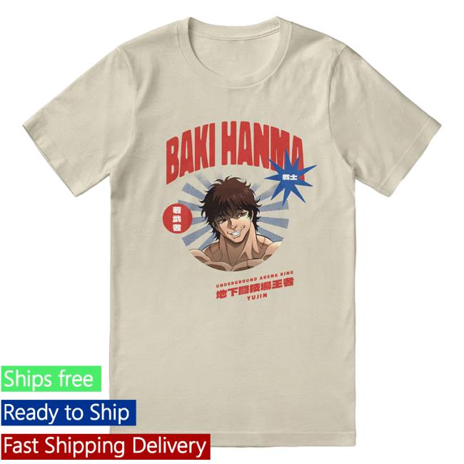 Yujin Clothing Baki Hanma Underground Arena King Shirts Soft Cream