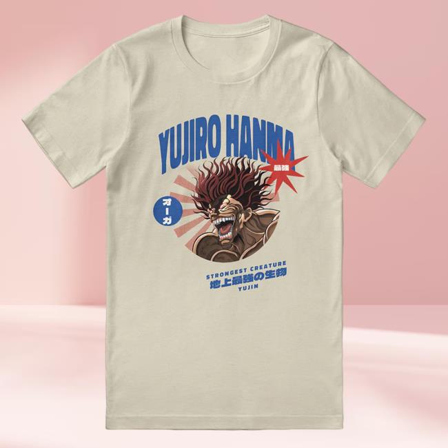 Yujin Clothing Baki Yunro Hanma Yujiro Hanma Strongest Creature New Shirt Soft Cream