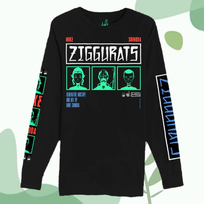 Ziggurats Trio Black Long Sleeve Tee