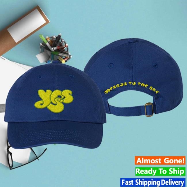 Yes Official Store Mirror To The Sky Navy Embroidered Dad Hat