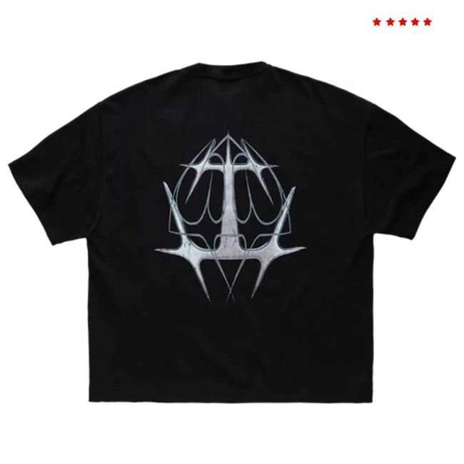 Xo.Store Chrome Logo Mock-Neck Box T Shirt